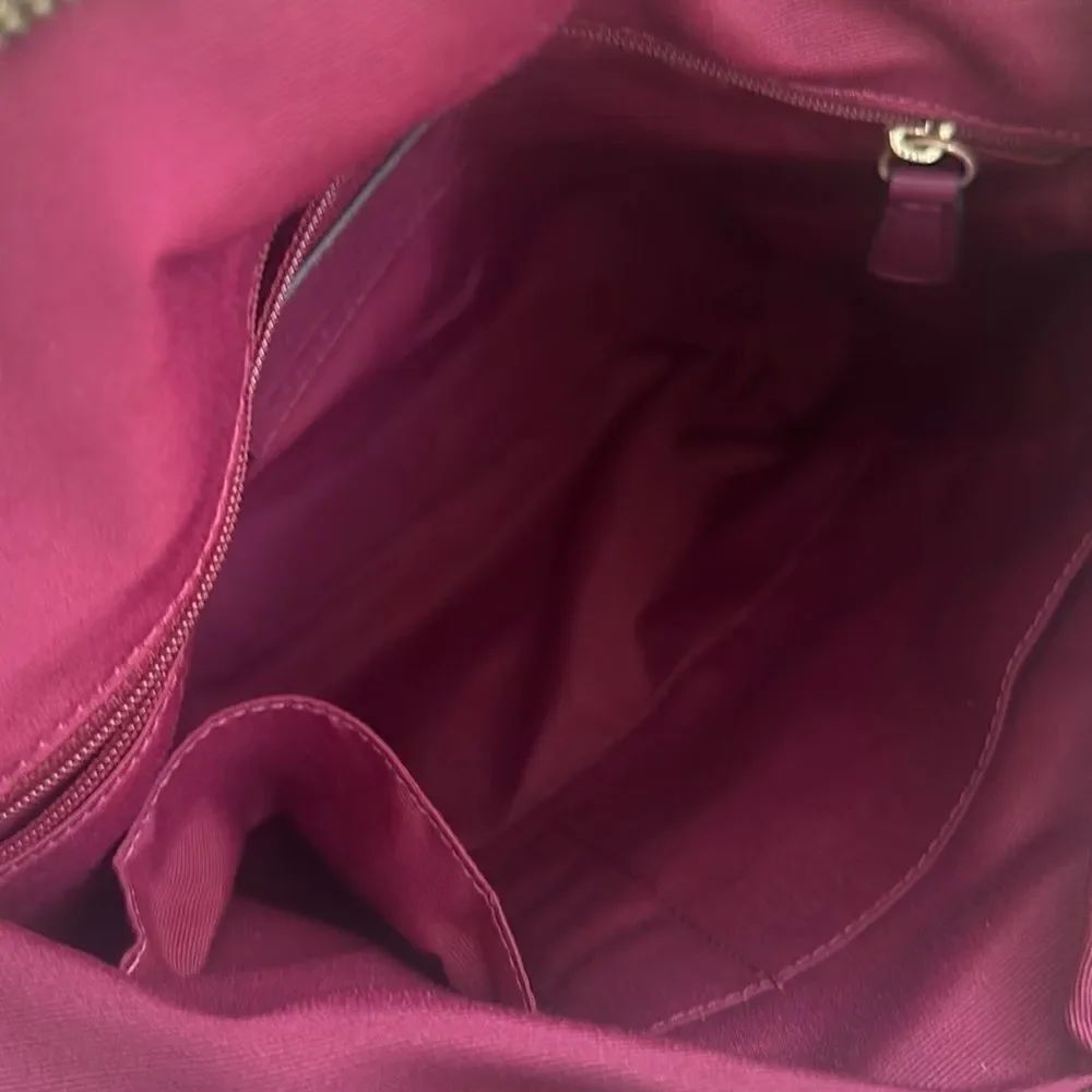 Coach Signature Python Raspberry Stripe Tote Bag - Picture 8 of 10